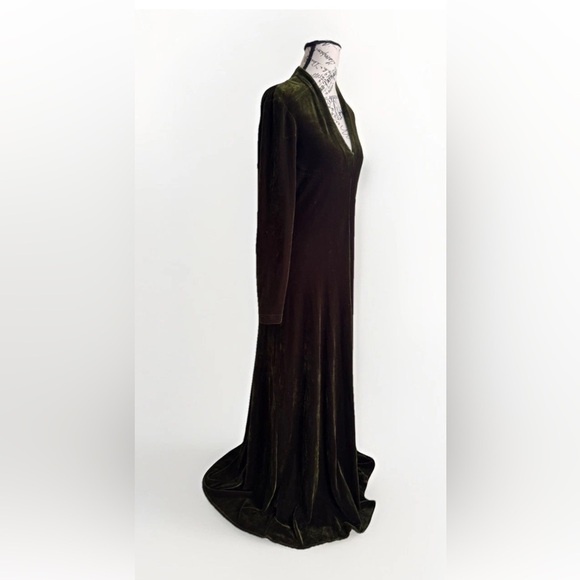 bruno duluc kush Dresses & Skirts - bruno duluc for kush green goth punk velvet velour v neck stretch maxi dress